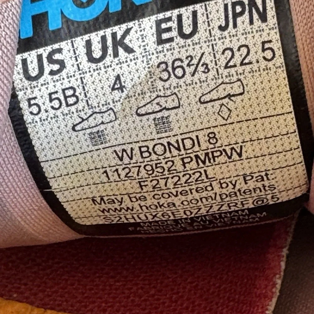Size 5.5 - HOKA Bondi 8 Running Shoe (Women) PALE MAUVE / PEACH WHIP
